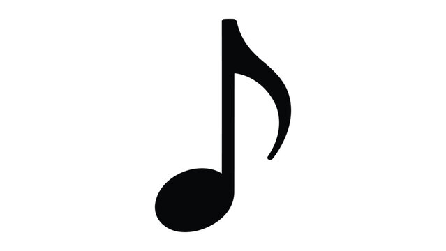 Musical eighth note symbol icon for audio player song melody and sound track vector illustration