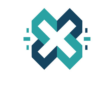 Abstract geometric logo with X shape