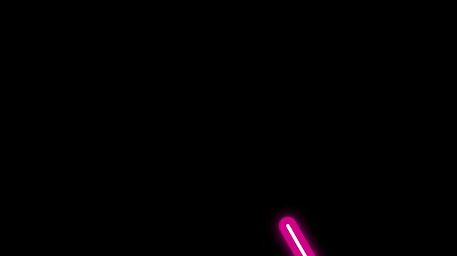 Neon Light Wand: A vibrant neon light stick illuminates in the dark, casting a bright magenta glow, perfect for creating an energetic and modern atmosphere.