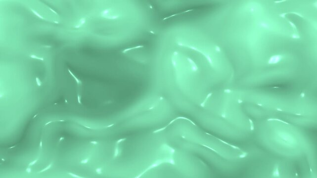 Mint green viscous fluid texture featuring organic ripples and glossy reflections for a toxic or radioactive background effect