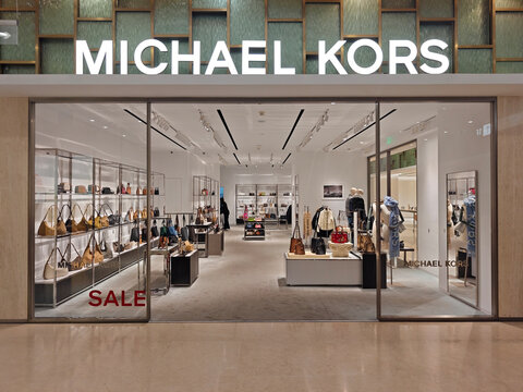 Shanghai,China-Jan.2nd 2026: Michael Kors boutique, with handbags and fashion apparel in store