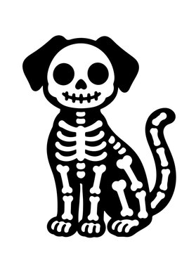 halloween dog skeleton illustration vector illustration