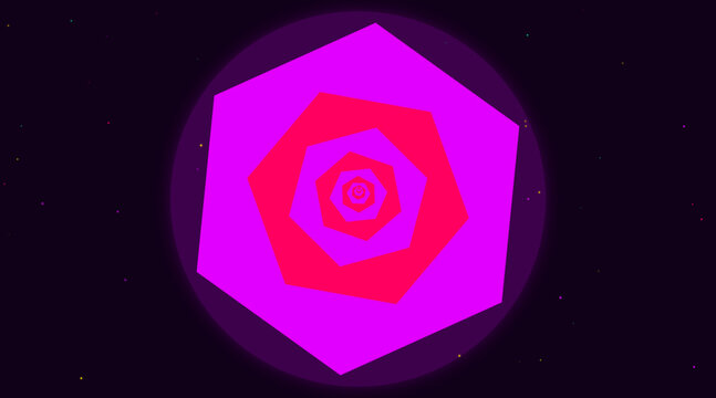 Hypnotic Droste Effect Tunnel in Blacklight Purple and Berry Pink
