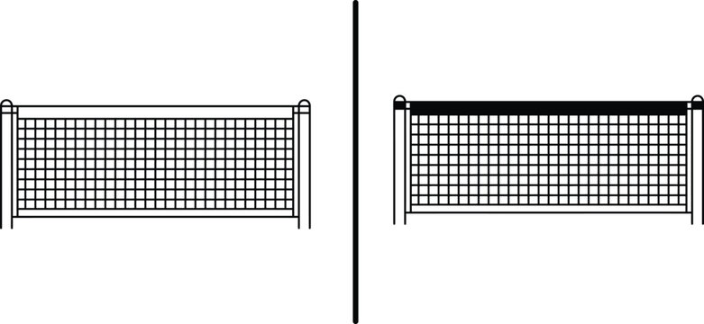 Sports net outline vector illustration