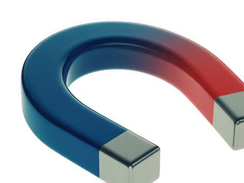 Two magnets repelling each other with opposite poles facing