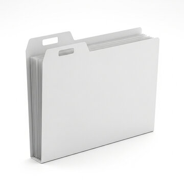 Blank white accordion file folder mockup isolated on white background