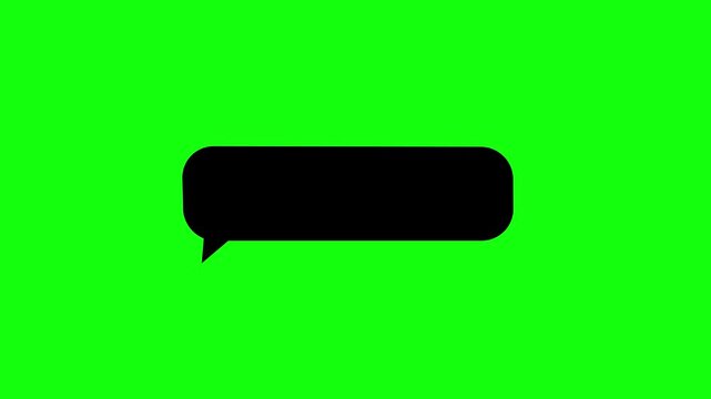 glow black speech bubble animation on green screen background