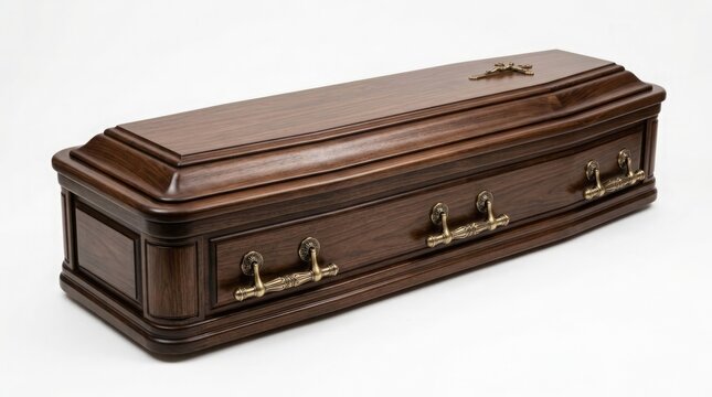 A detailed examination of a traditional wooden coffin representing finality and remembrance in cultural practices and funeral rites