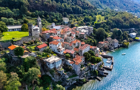 View of Corenno Plinio near Dervio by Lake Como, Italy