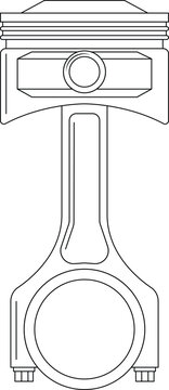 Piston Outline Icon Illustration on White Background