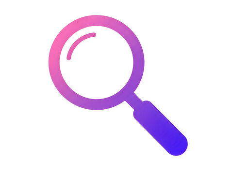 Purple magnifying glass with search symbol