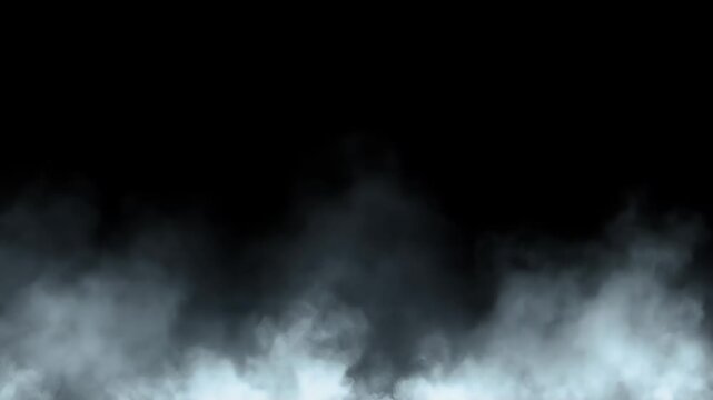 Abstract smoke and fog effects in three horizontal bands on a black background.