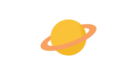 Planet with ring system a flat vector illustration on a white background © suvo stock