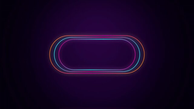 Glowing Multicolored Neon Capsule Frame Border Loop Background