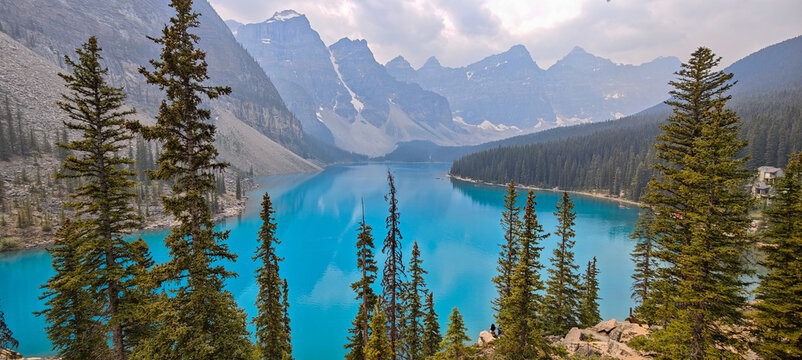 View at lake Moraine on Banff national park, Canada