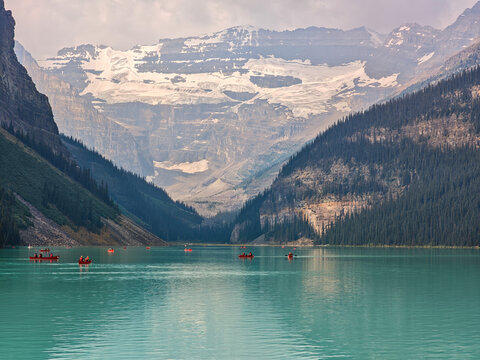 View at lake Moraine on Banff national park, Canada