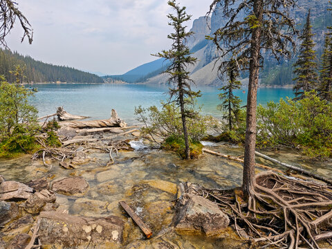 View at lake Moraine on Banff national park, Canada