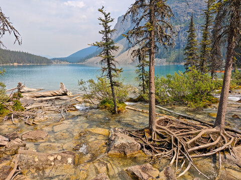 View at lake Moraine on Banff national park, Canada