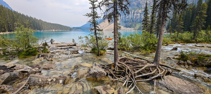 View at lake Moraine on Banff national park, Canada
