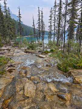View at lake Moraine on Banff national park, Canada
