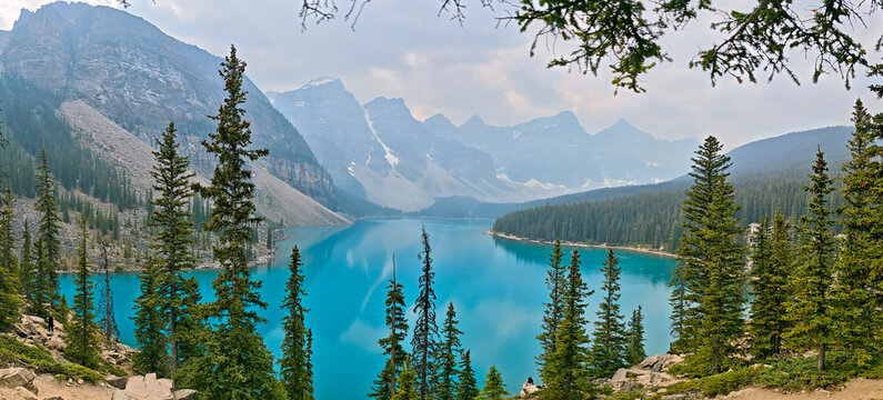 View at lake Moraine on Banff national park, Canada