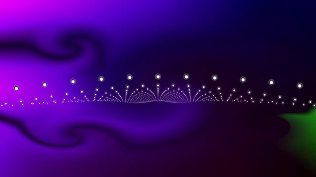 Abstract Swirls and Lights: A captivating abstract digital art piece featuring mesmerizing swirls of purple and pink, illuminated by a string of tiny bright lights creating an ethereal.