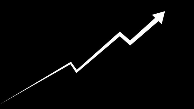 glow Creative Graph hand drawn arrow chart growing up. Exponential growth and Business profit increase