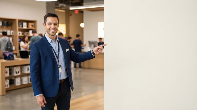 Confident Young Professional Man Standing in Modern Office