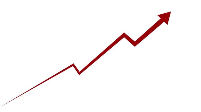 glow Creative Graph hand drawn arrow chart growing up. Exponential growth and Business profit increase