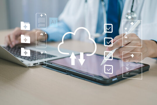 Concepts for medical data storage and public health digital interfaces, innovations in patient data analytics, and AI powered cloud-based health record systems operating on electronic networks.
