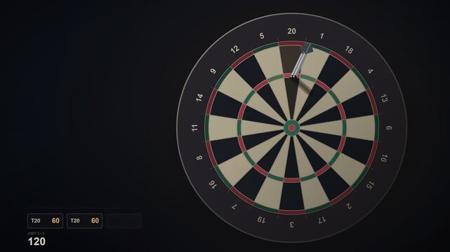 Dartboard Scoring Darts Hitting Target Seamless Loop