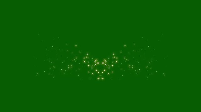 2d golden glitter stars line animation, magic sparkles glitter blast stars on green screen, luminous fairy star blink animation, twinkle star glitter sparkle 4k.