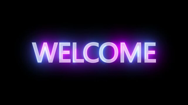 welcome neon animated text welcome sign oadvertising neon cafe karaoke live music animation text icon on a black screen