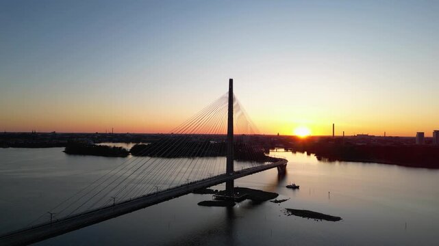 Kruunuvuorensilta Bridge at Sunset, Helsinki, Finland