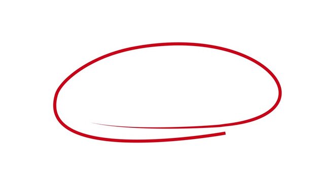Hand drawn different circle highlights animation on transparent background Red handwritten marker pen circle for text and numbers overlay on alpha transparent Option