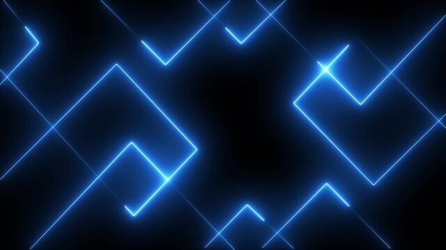 vibrant abstract background featuring dynamic neon line patterns . Neon blue laser lines animation 4k video animation