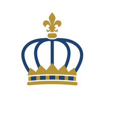 Blue and gold crown with fleur de lis © rahma