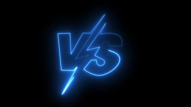 glow neon VS versus bars icon animation . Versus vs bars icon. vs game match team challenge sign symb