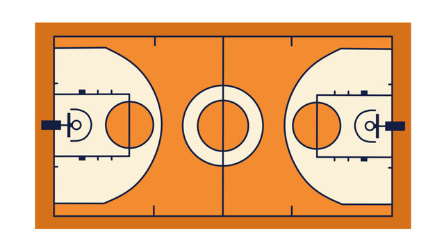 Basketball Court Diagram Illustration