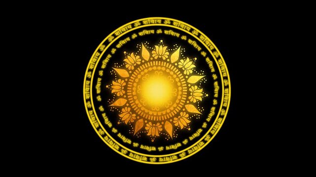 om namah shivay text animation in circular motion. om namah shivay text animation on black background