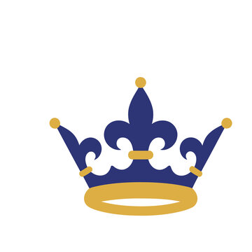 Blue and gold crown with fleur de lis