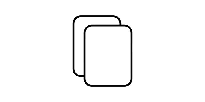 Two overlapping rounded square shapes representing document pages.