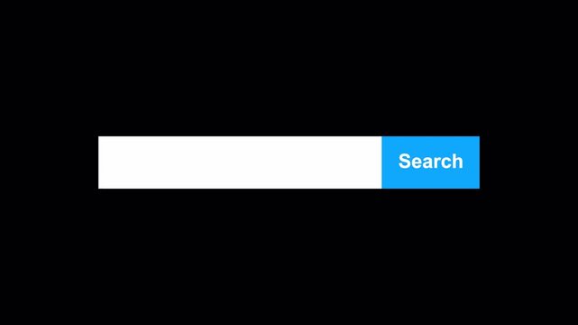Search bar animation on transparent background