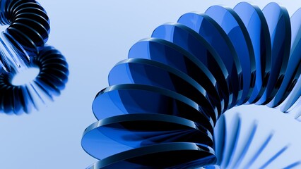 Blue Spiral Sculpture The image showcases a striking blue spiral. © K_Sarwar
