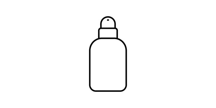 Outline icon of a cosmetic pump bottle for dispensing liquids.