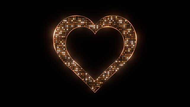 golden heart shape wedding sparkle element