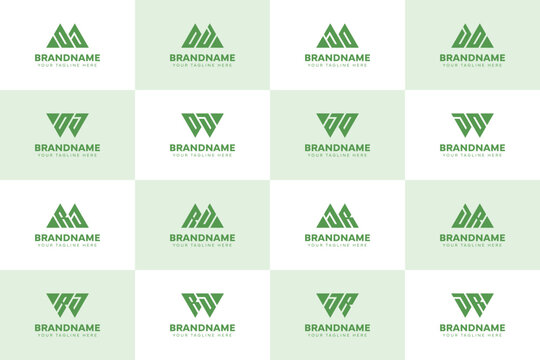 Letters MOJ WOJ MRJ WRJ OJ RJ Logo Set, suitable for any business