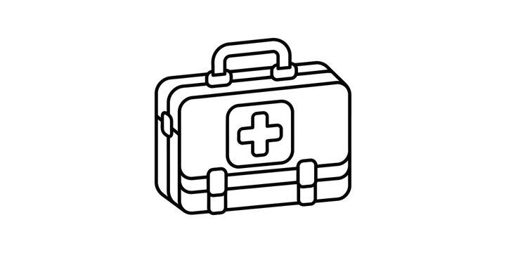 First aid kit case with cross symbol for emergency medical supplies and assistance.