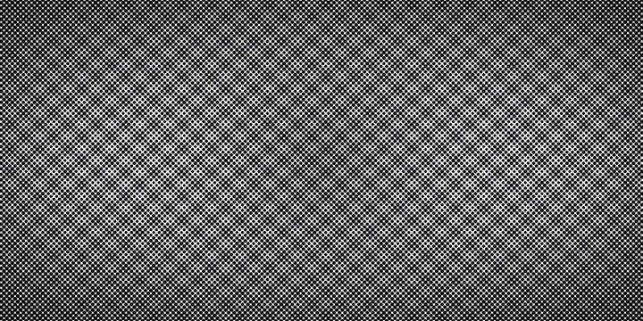 Monochrome halftone diamond dot pattern with white gradient on charcoal.