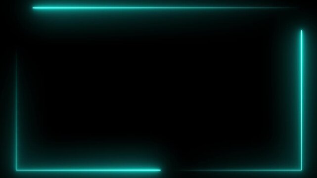 Blue neon square frame with smooth light sweep and subtle liquid distortion on transparent background seamless loop overlay Suitable for concert visuals festive events and modern branding design